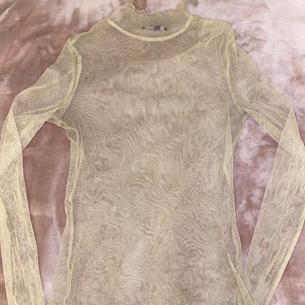 Sheer turtleneck top